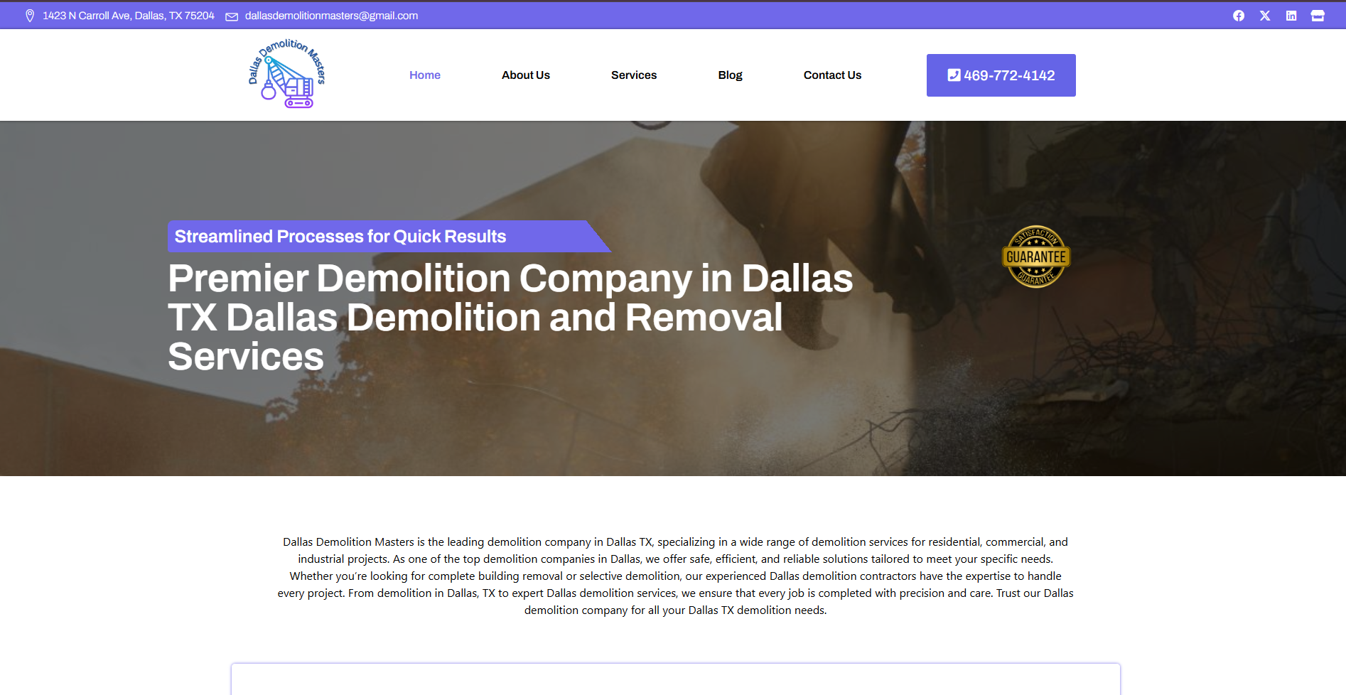 Demolition Dallas Website