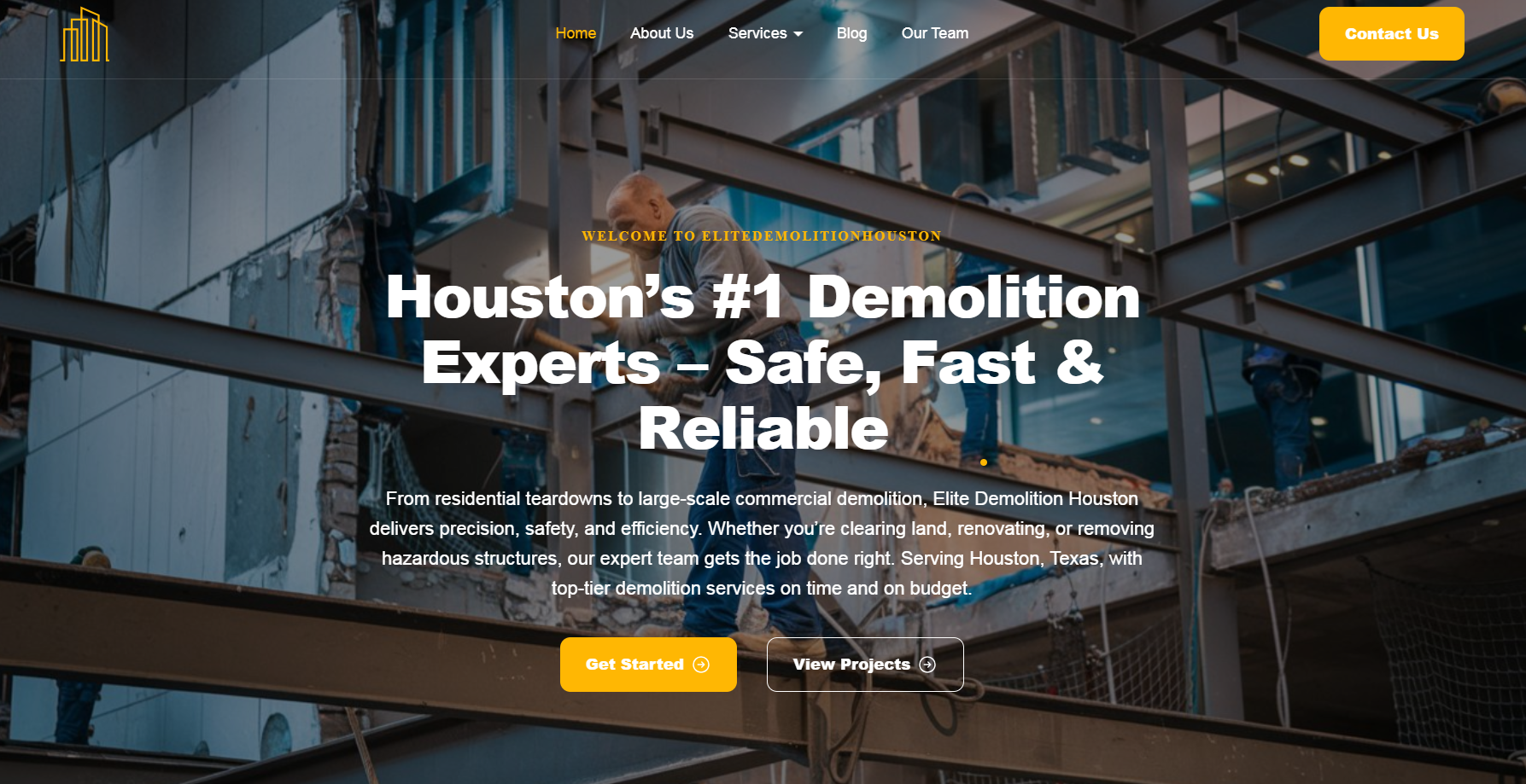 Elite Demolition TX Website