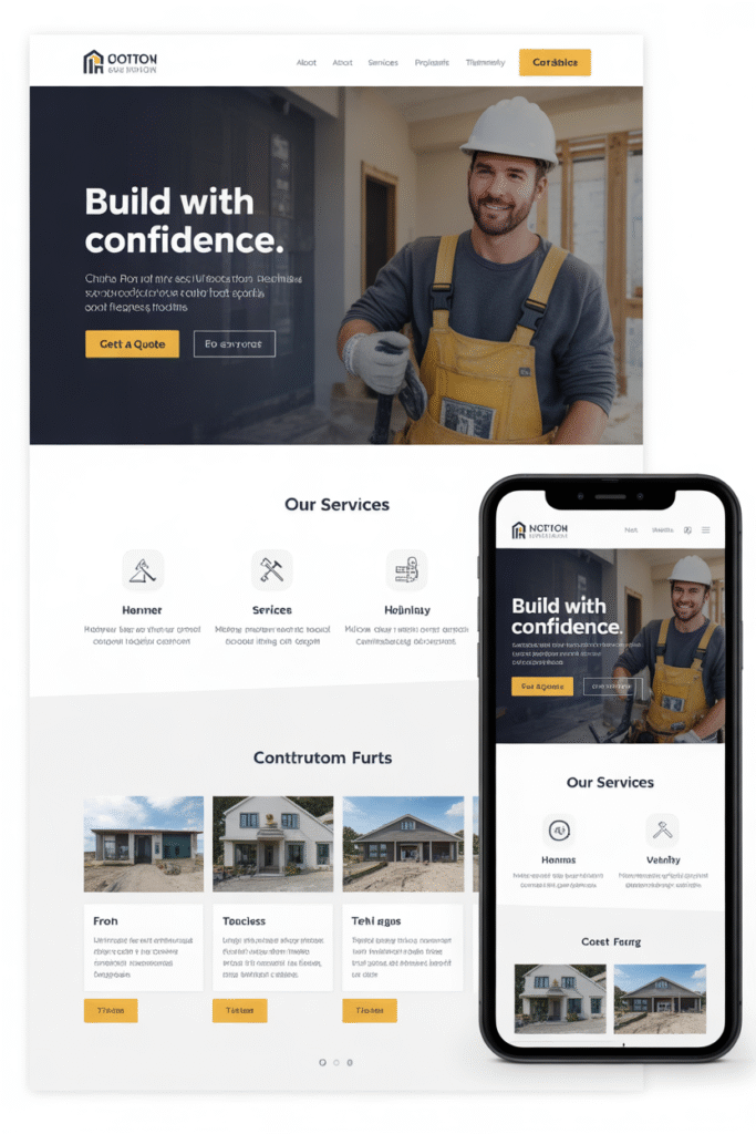 Construction website design Dallas TX