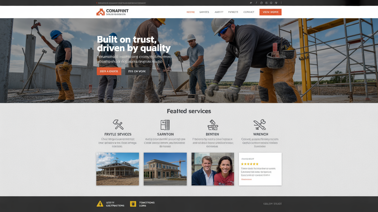 Powerful contractor website interface design